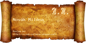 Novák Miléna névjegykártya